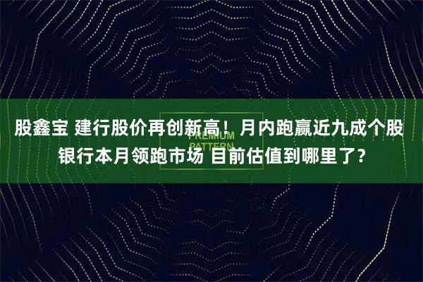 股鑫宝 建行股价再创新高！月内跑赢近九成个股 银行本月领跑市场 目前估值到哪里了？